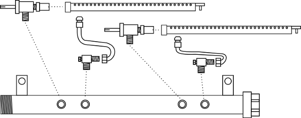Simple griddle gas line configuration