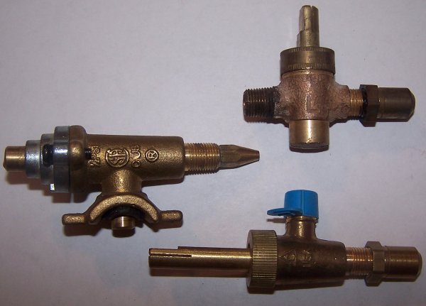 Various types of gas valves